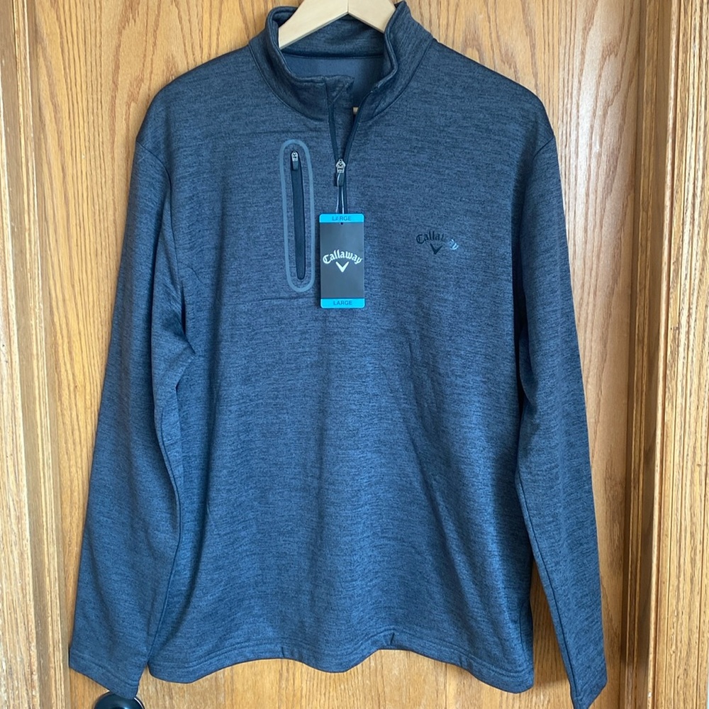 Callaway 1/4 zip Pullover, L, black heather